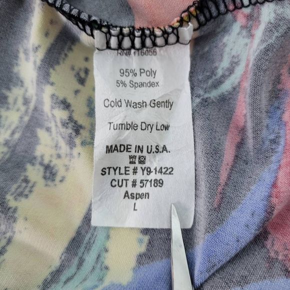 Jess & Jane Womens Large Abstract Tunic Top Button Details Wearable Art Colorful - Picture 6 of 8